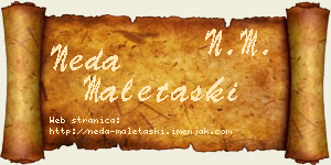 Neda Maletaški vizit kartica